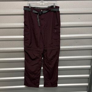 Columbia OMNI SHADE Men’s Hiking Outdoor Pant Pockets Belted Eggplant 36x34